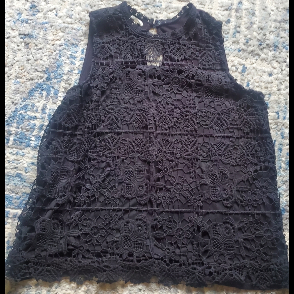Maurices Black Eyelet Lace Sleeveless Top